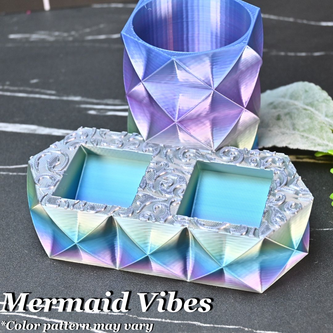 Hibiscus Dual Square Bottle Holder with Cup